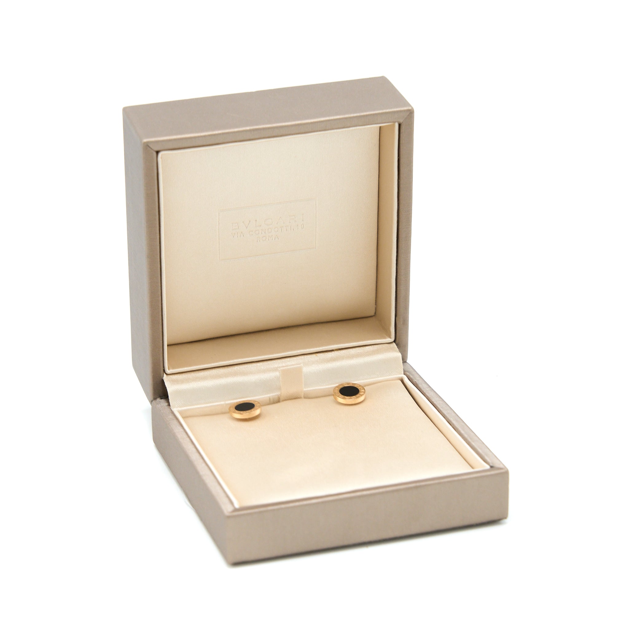 BVLGARI SINGLE CLASSIC EARRING ONYX ROSE GOLD