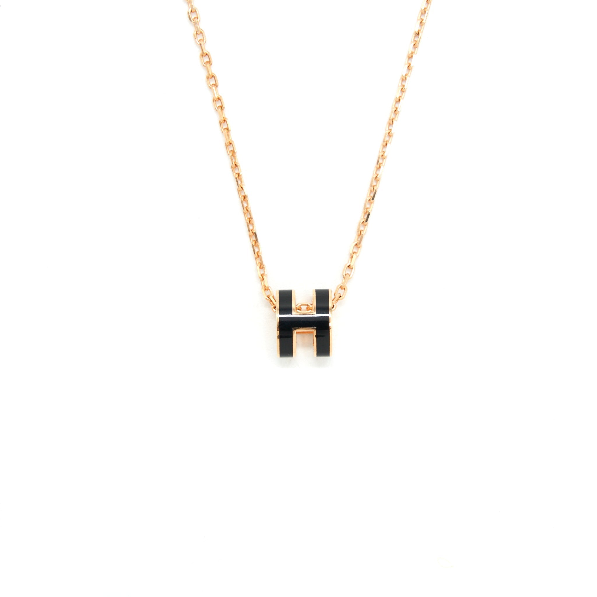 HERMES MINI POP H NECKLACE BLACK RGHW 3
