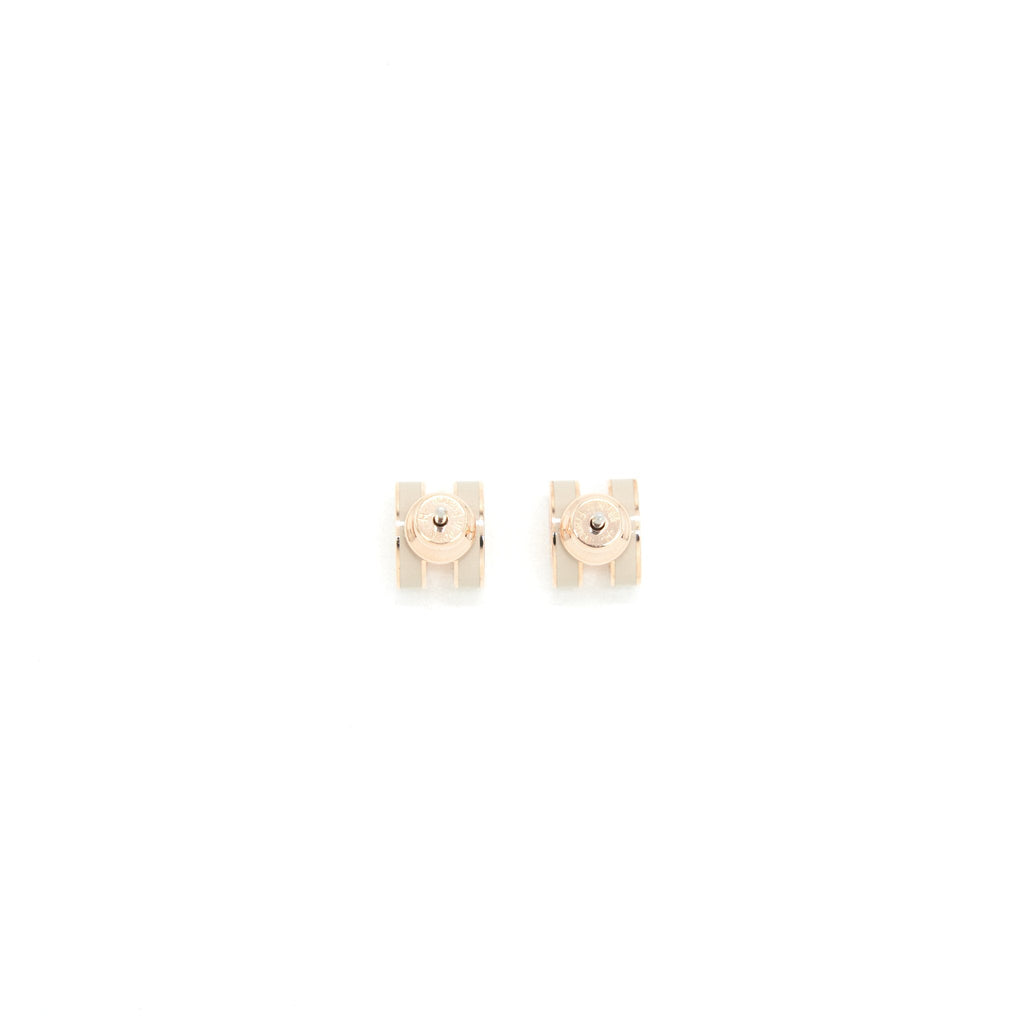HERMES MINI POP H EARRINGS MARRON GLACE RGHW