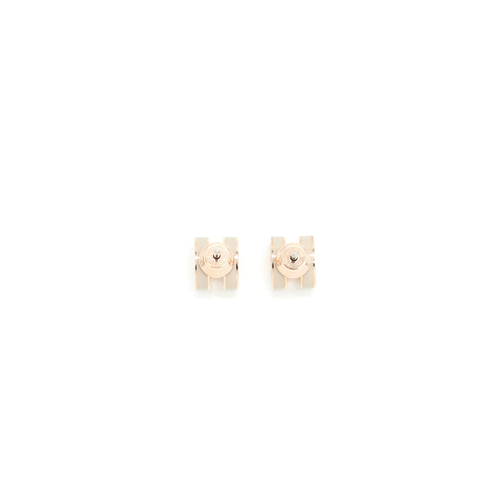 HERMES MINI POP H EARRINGS MARRON GLACE RGHW