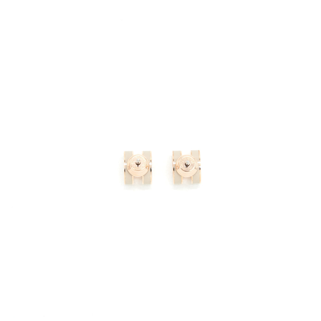 HERMES MINI POP H EARRINGS GREY WITH RGHW