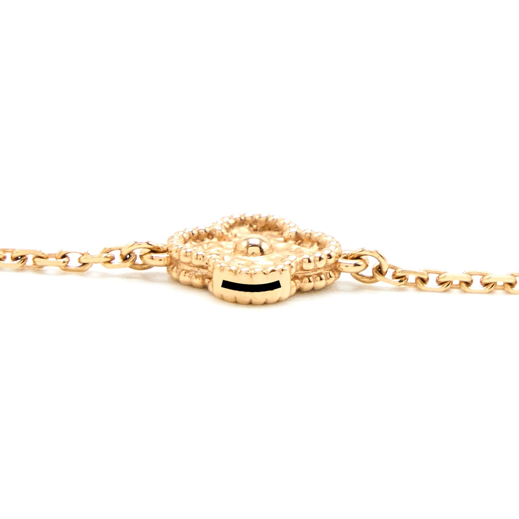 VAN CLEEF & ARPELS SWEET ALHAMBRA 16 MOTIF LONG NECKLACE ROSE GOLD