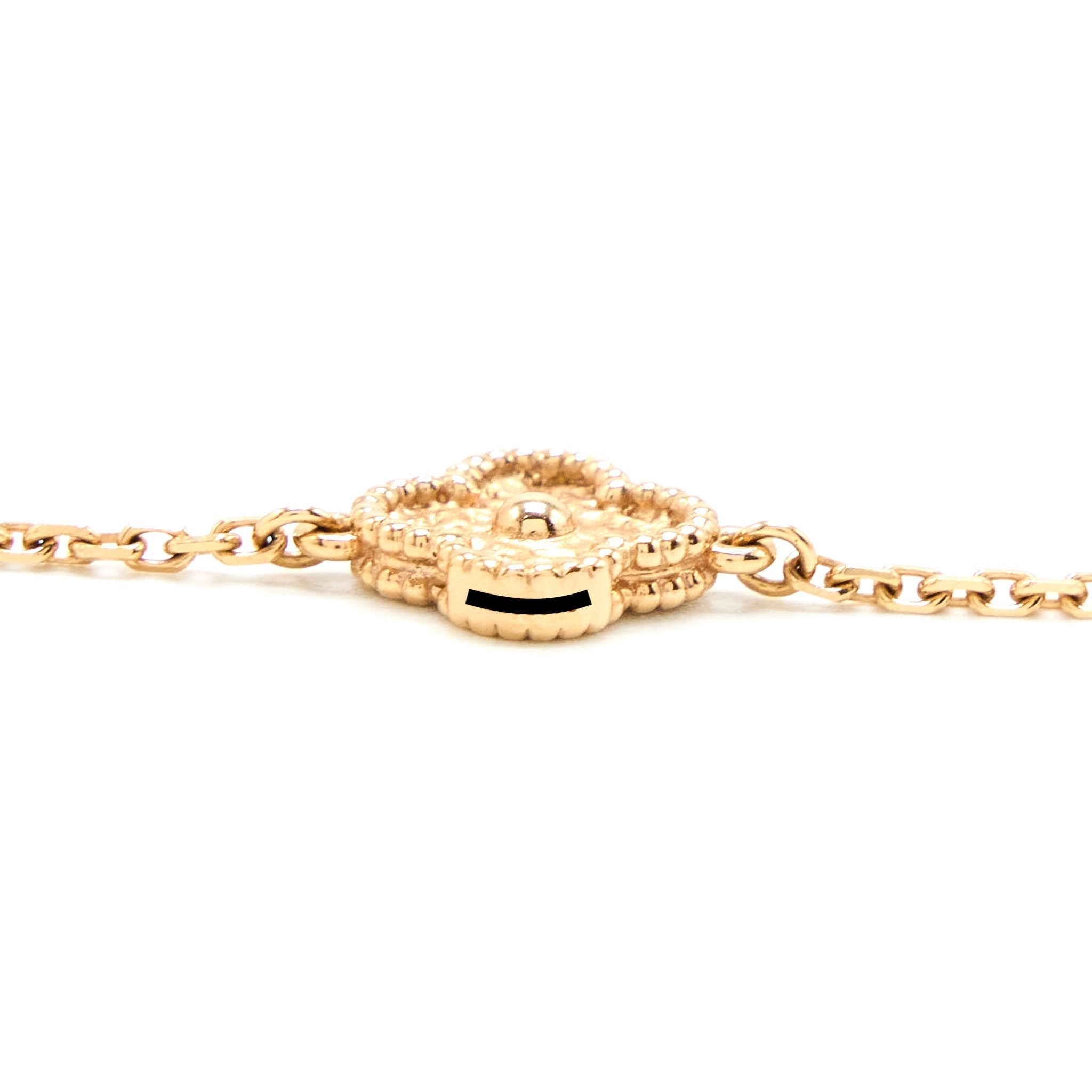 VAN CLEEF & ARPELS SWEET ALHAMBRA 16 MOTIF LONG NECKLACE ROSE GOLD