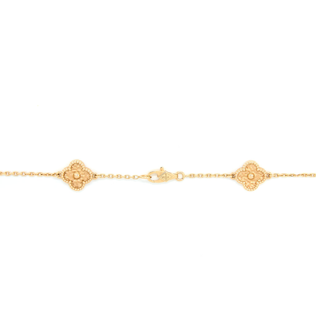 VAN CLEEF & ARPELS SWEET ALHAMBRA 16 MOTIF LONG NECKLACE ROSE GOLD