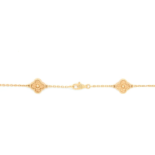 VAN CLEEF & ARPELS SWEET ALHAMBRA 16 MOTIF LONG NECKLACE ROSE GOLD