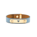 HERMES SIZE T2 AS DE COEUR BRACELET SWIFT BLUE LIN ROSE GOLD TONE