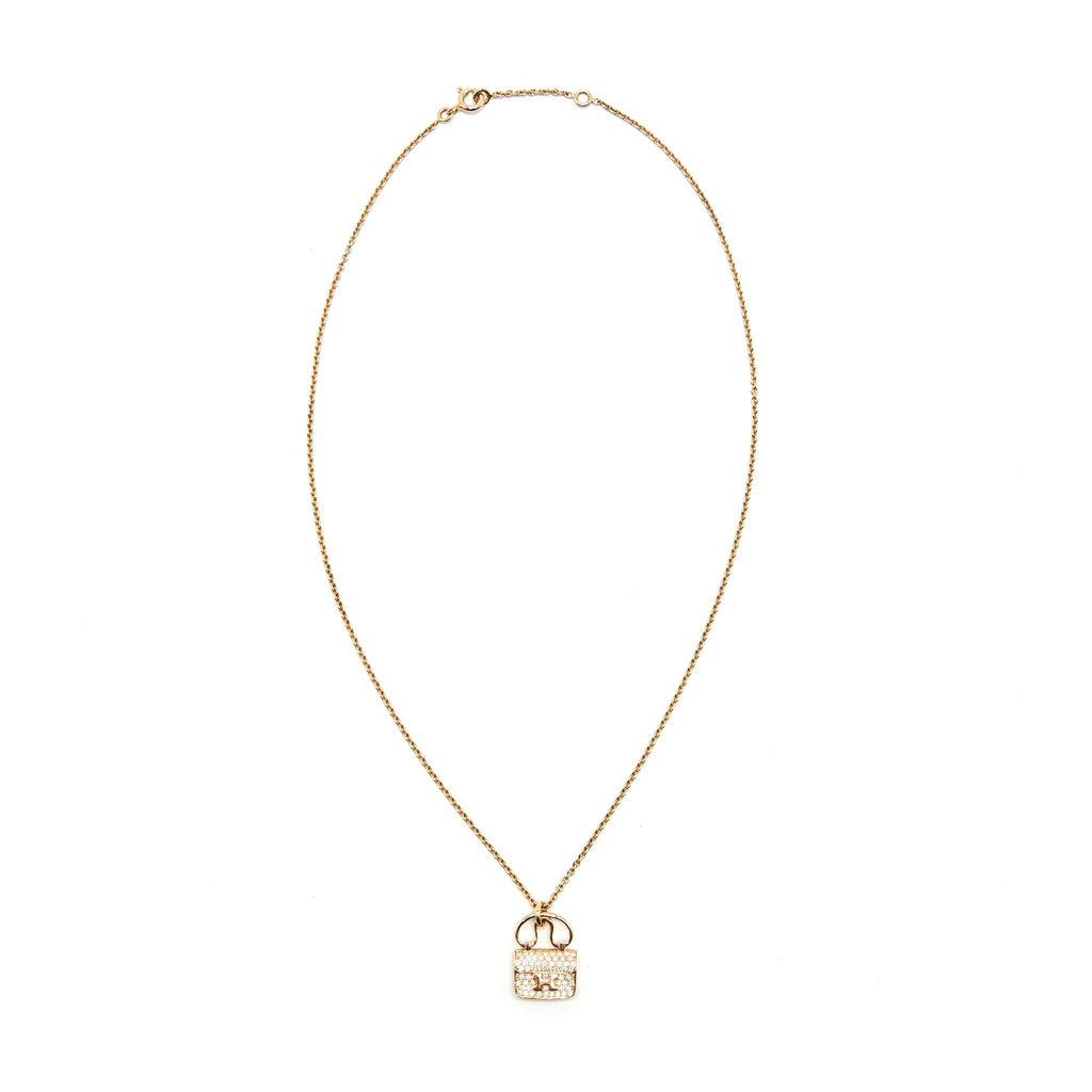 HERMES CONSTANCE AMULETTE NECKLACE ROSEGOLD