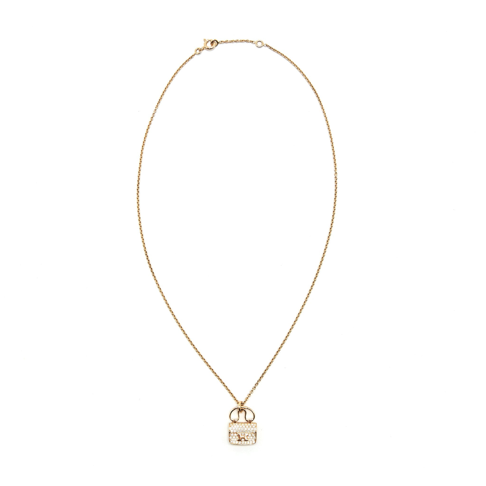 HERMES CONSTANCE AMULETTE NECKLACE ROSEGOLD
