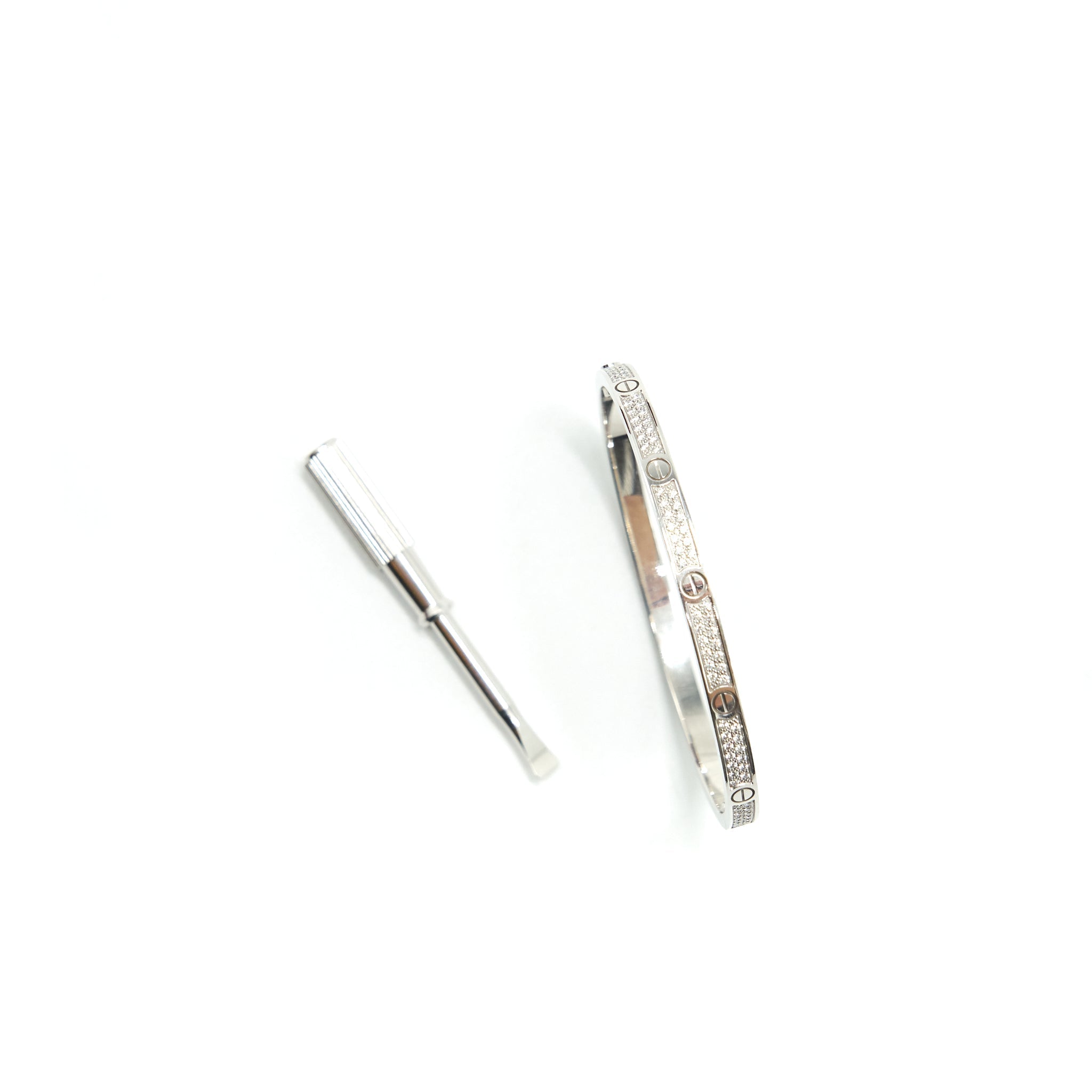 CARTIER LOVE BRACELET, SMALL MODE PAVED WHITE GOLD WITH DIAMONDS