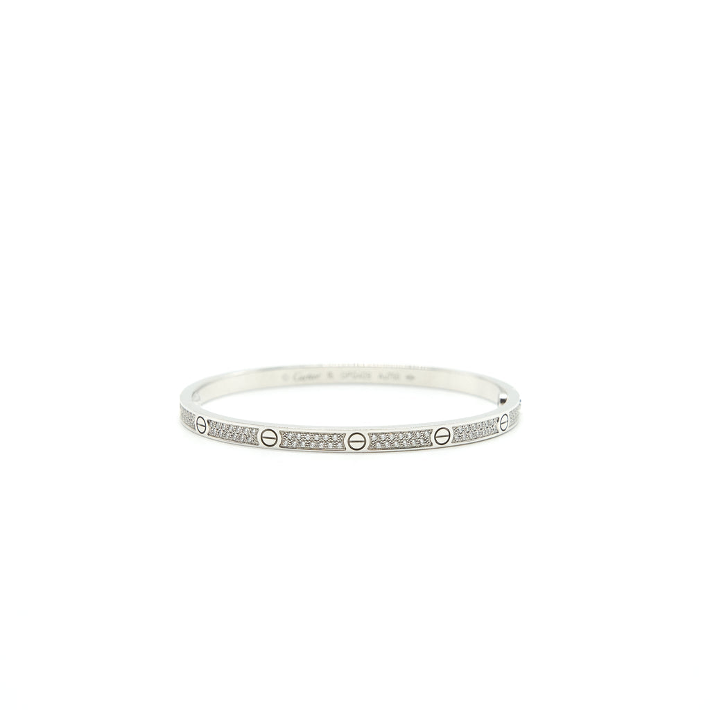 CARTIER LOVE BRACELET, SMALL MODE PAVED WHITE GOLD WITH DIAMONDS