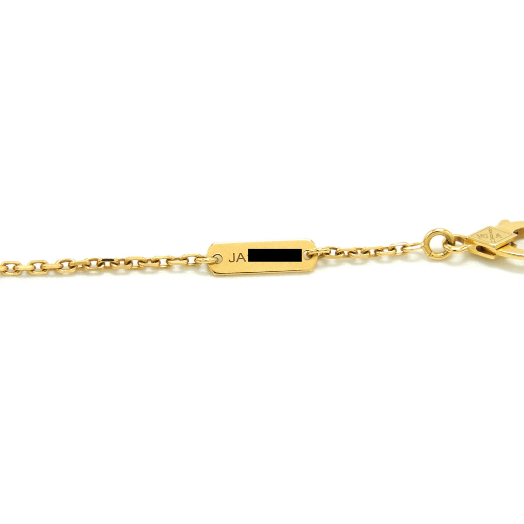 VAN CLEEF & ARPELS VINTAGE ALHAMBRA PENDANT YELLOW GOLD WHITE MOTHER OF PEARL