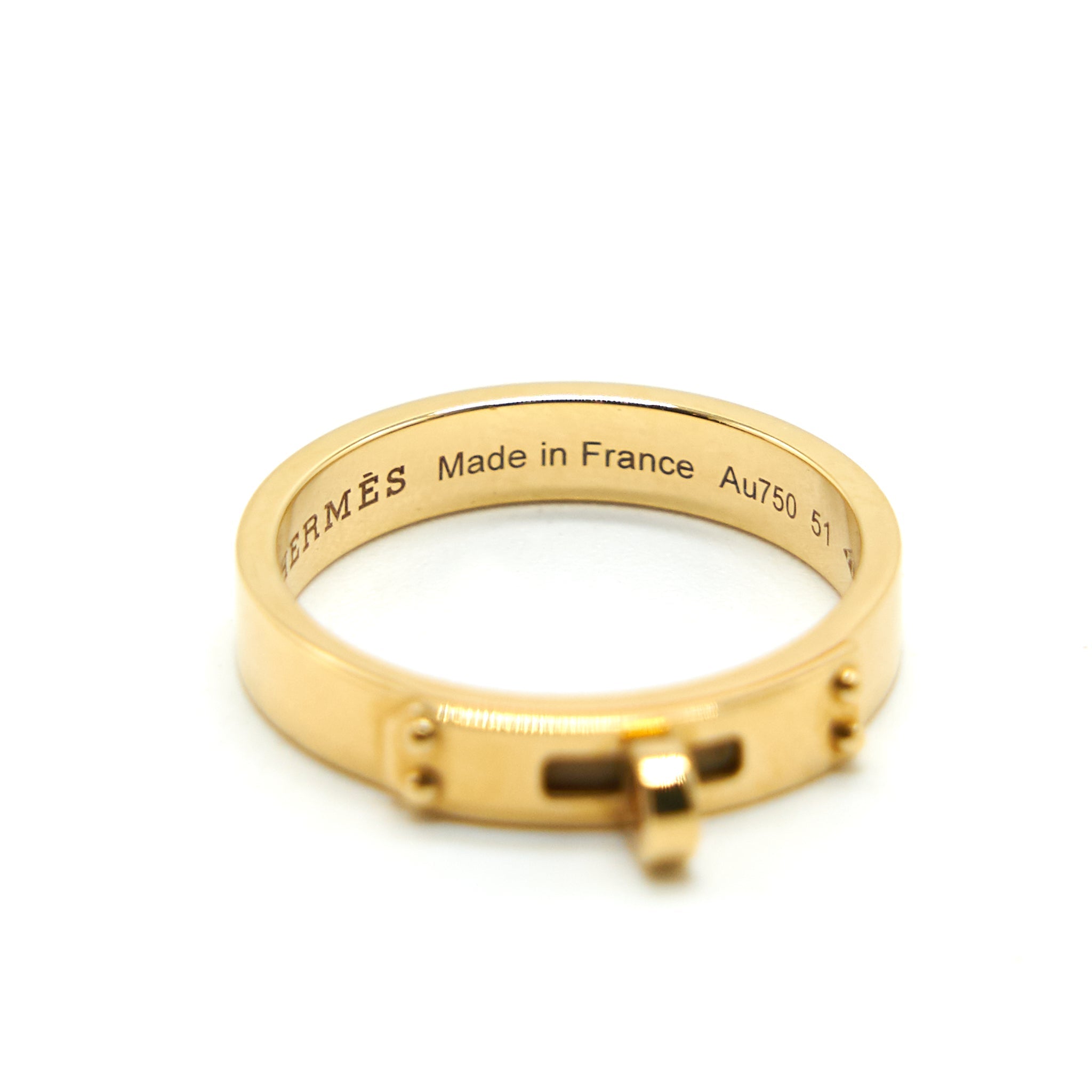 HERMES KELLY 18K YELLOW GOLD NARROW RING