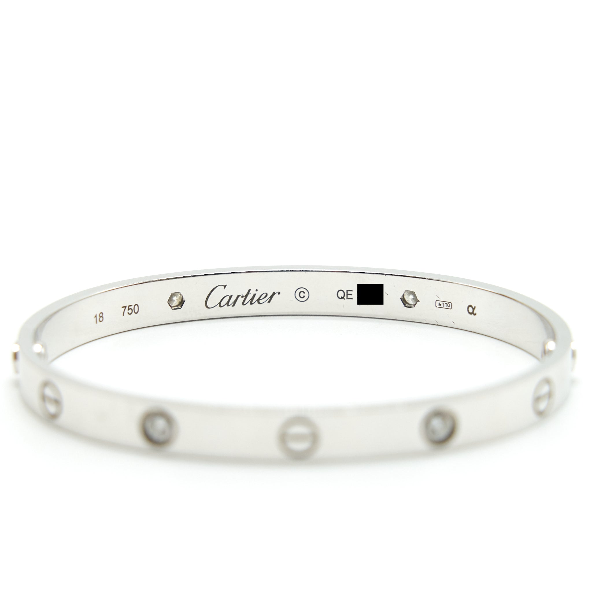 CARTIER LOVE BRACELET WHITE GOLD 4 DIAMONDS