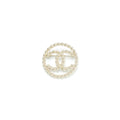 CHANEL ROUND WITH CC LOGO LIGHT GOLD TONE BROOCH
