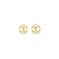 CHANEL ROUND CC GOLD TONE EARRINGS