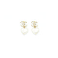CHANEL 22C CC LOGO AND HEART DROP EARRING