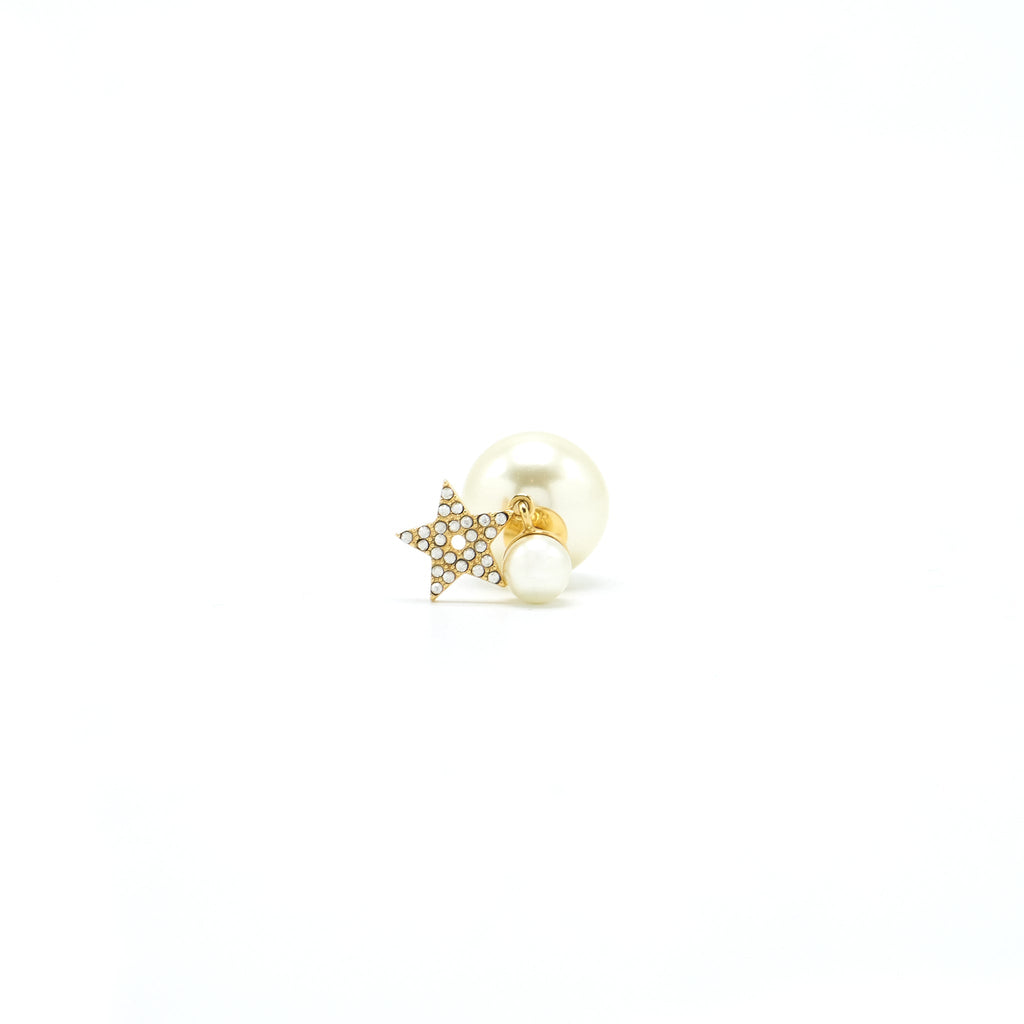 DIOR CD AND STAR WITH PEARL DROP EARRING