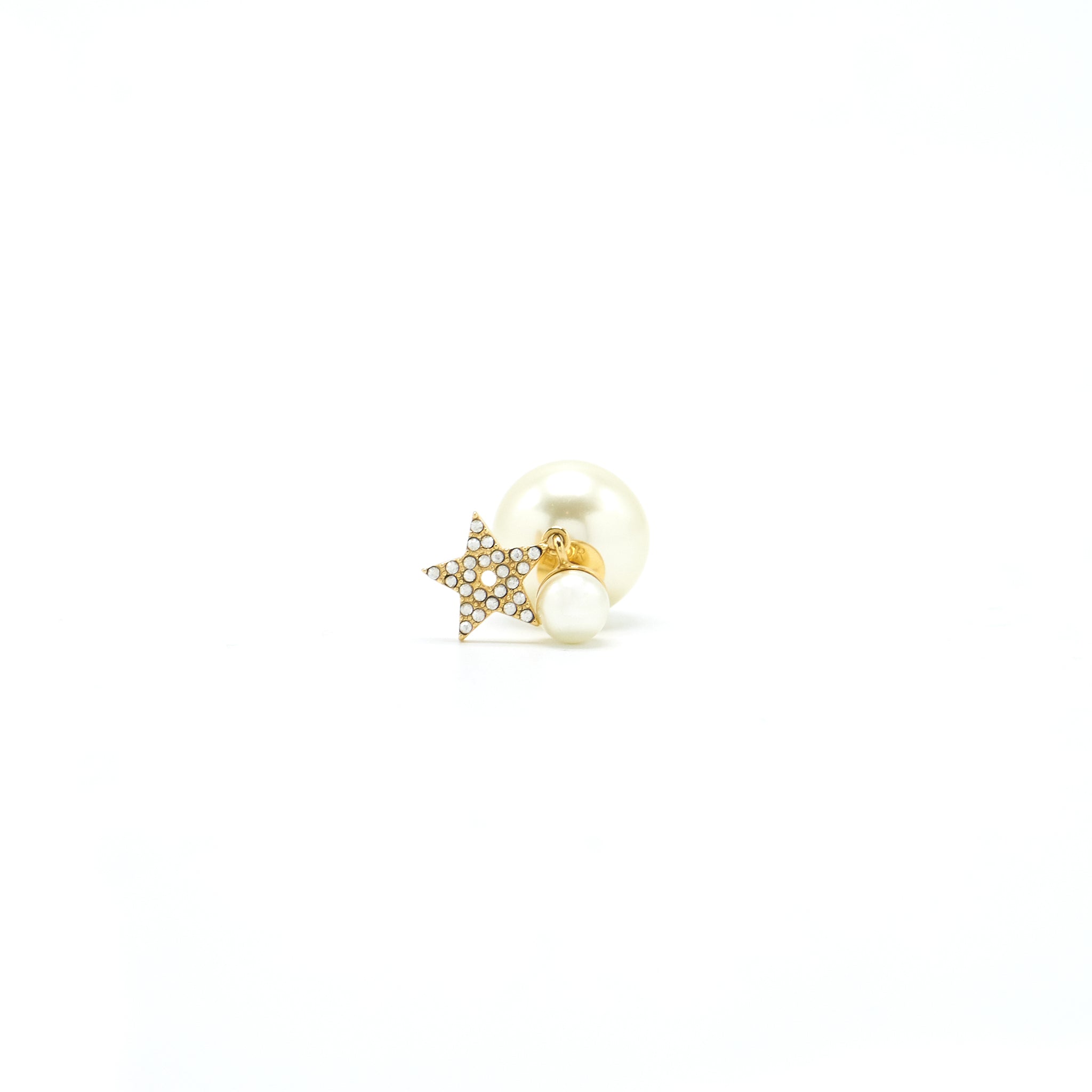 DIOR CD AND STAR WITH PEARL DROP EARRING