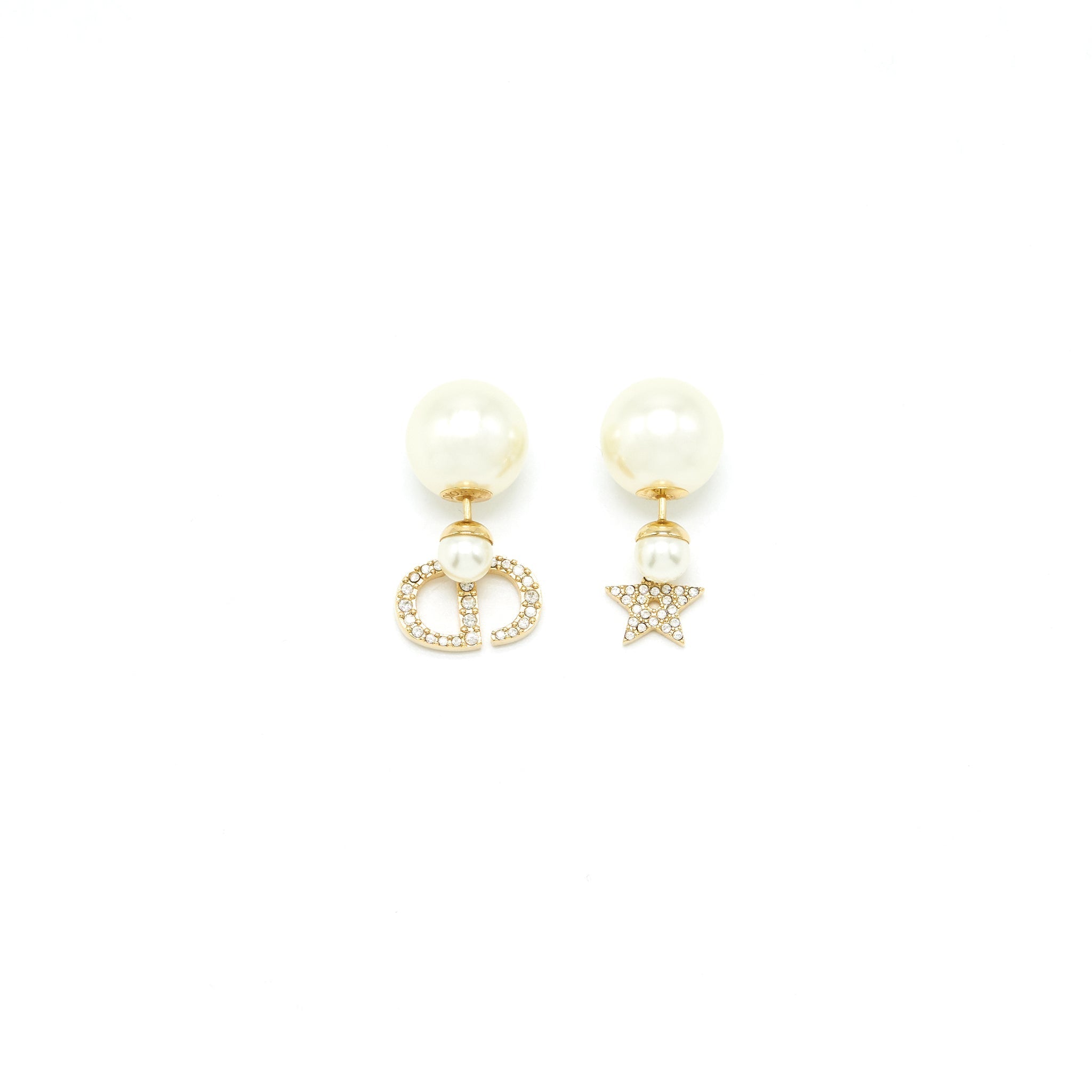 DIOR CD AND STAR WITH PEARL DROP EARRING