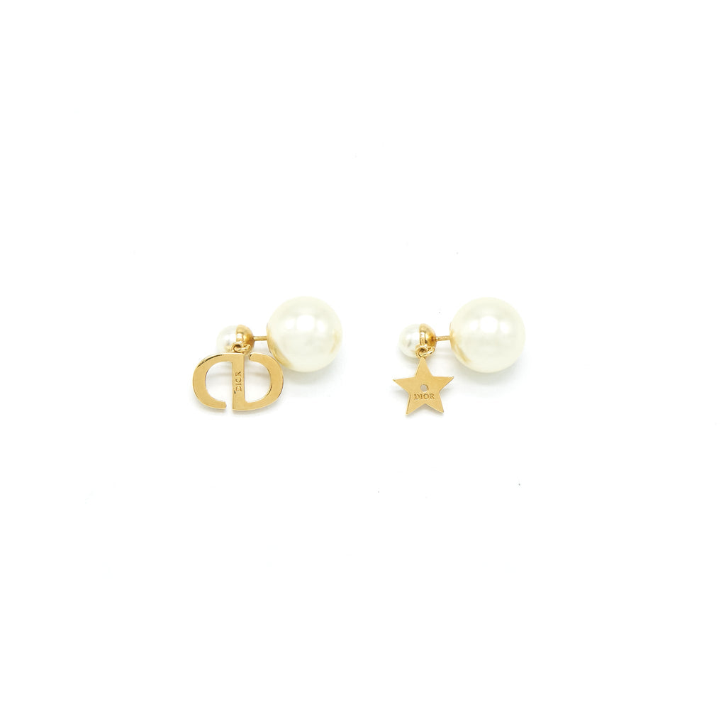DIOR CD AND STAR WITH PEARL DROP EARRING