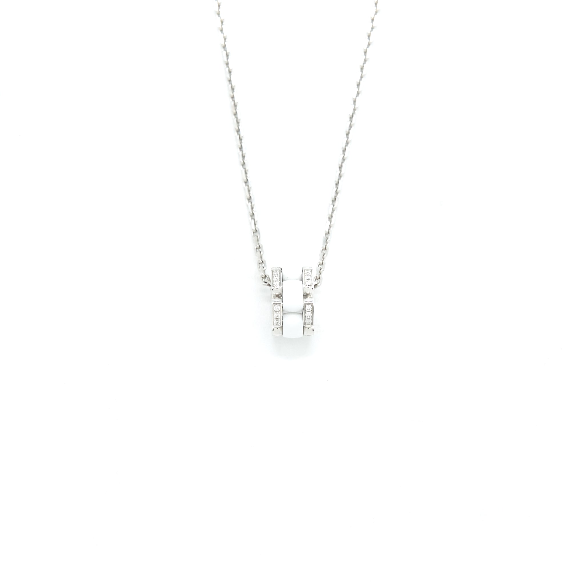 CHANEL ULTRA NECKLACE 18K WHITE GOLD, DIMOND, WHITE CERAMIC