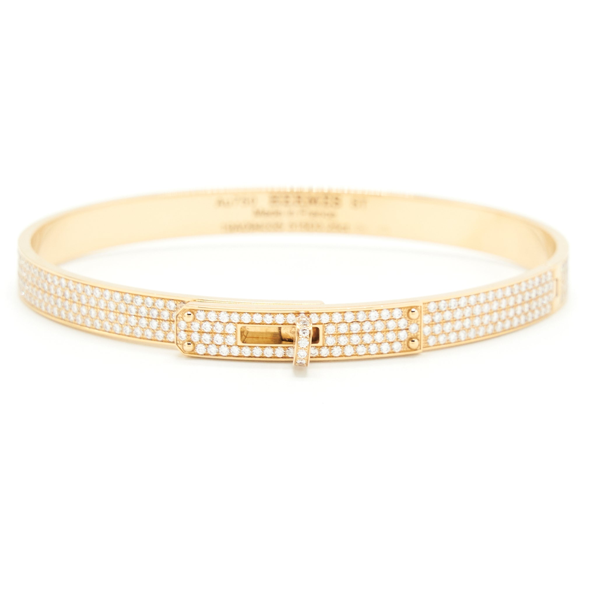 HERMES KELLY BRACELET ROSE GOLD WITH FULL DIAMONDS