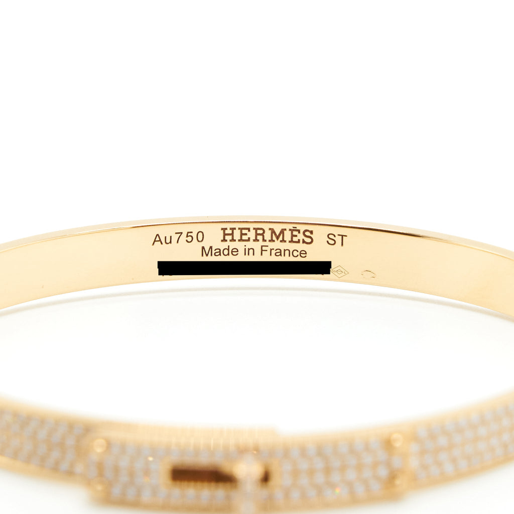 HERMES KELLY BRACELET ROSE GOLD WITH FULL DIAMONDS