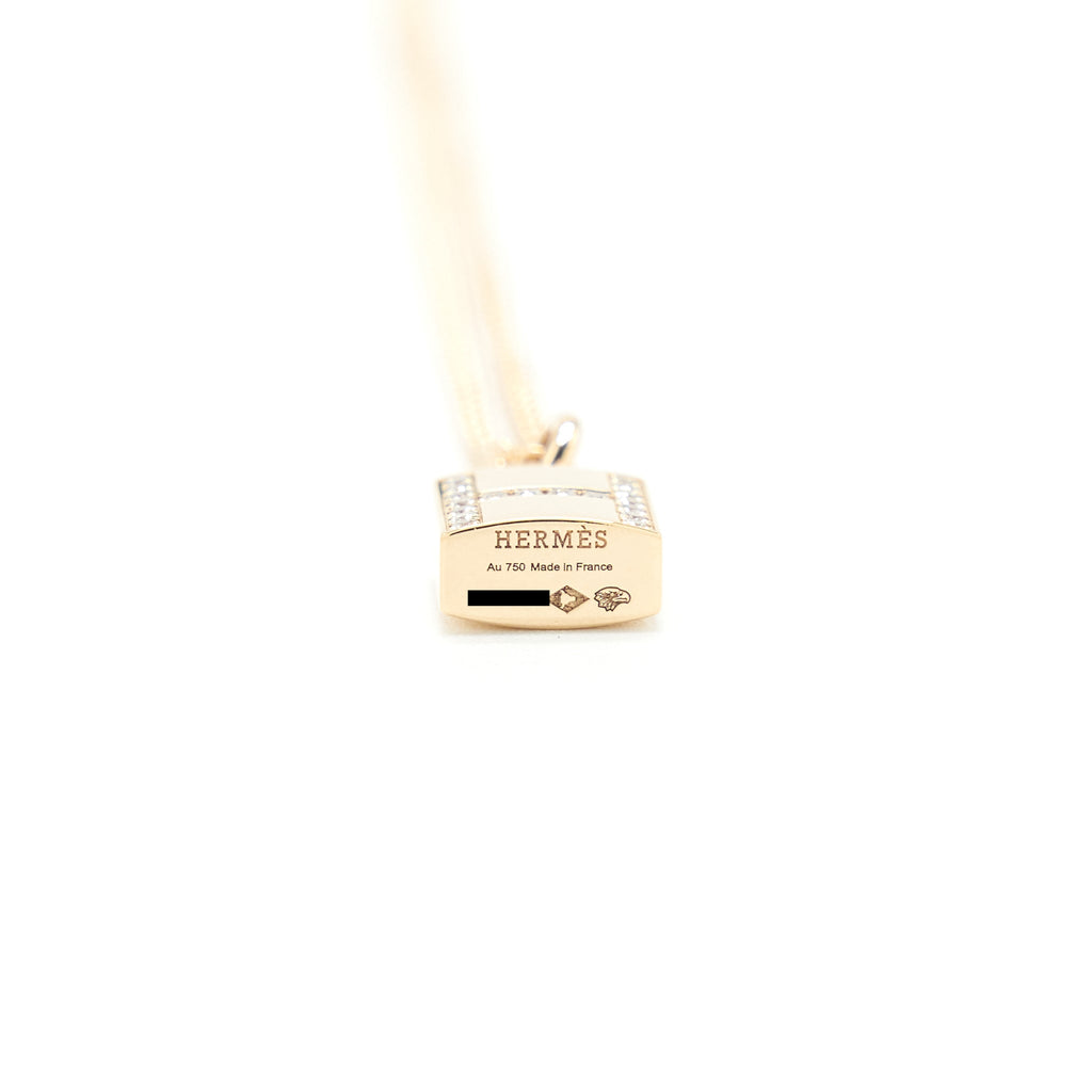 HERMES AMULETTE CADENAS PENDANT ROSE GOLD DIAMONDS