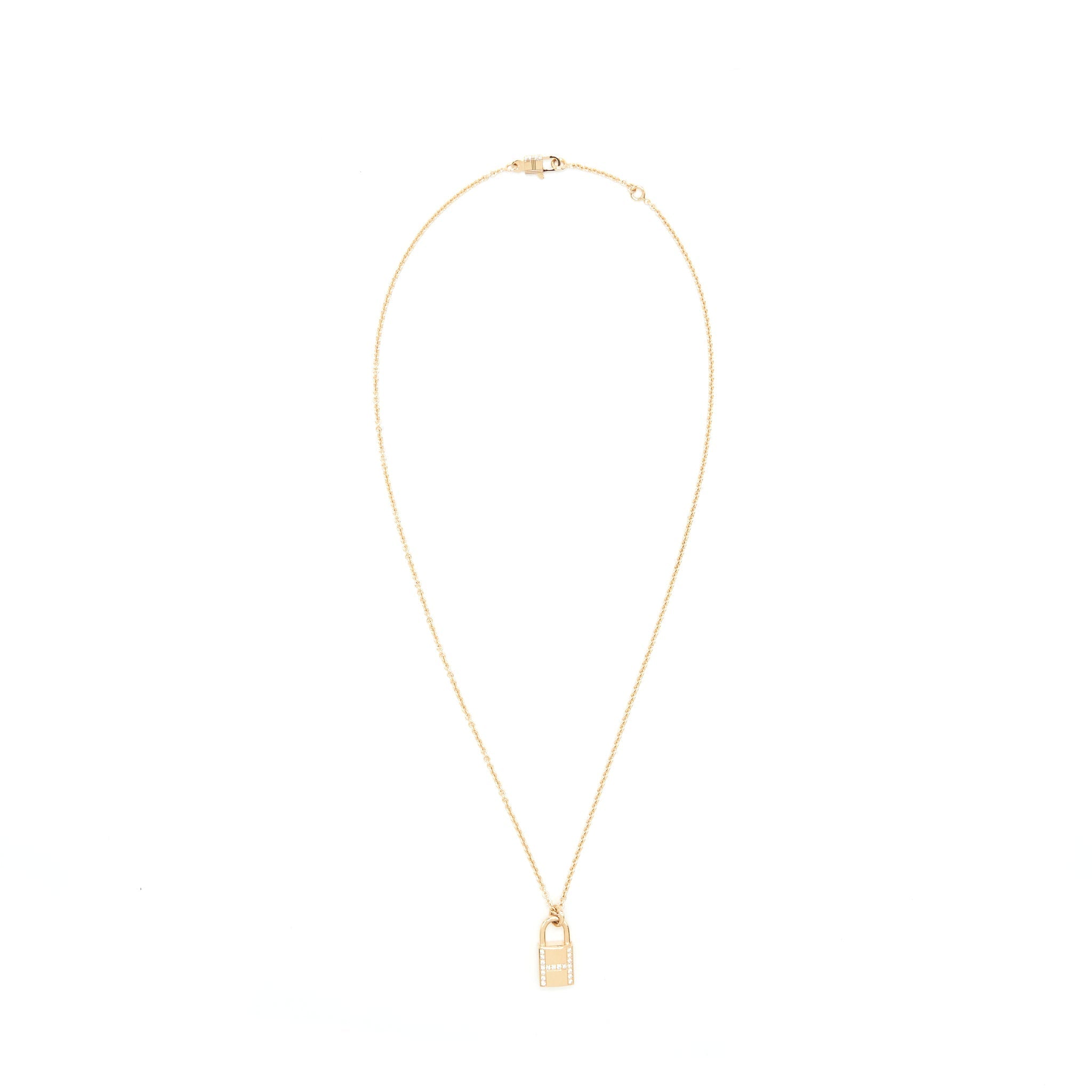HERMES AMULETTE CADENAS PENDANT ROSE GOLD DIAMONDS