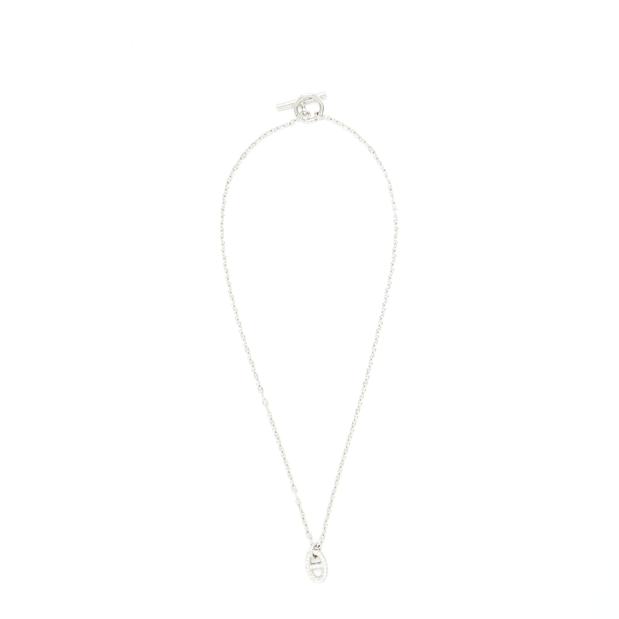 HERMES NEW FARANDOLE PENDANT WHITE GOLD WITH DIAMONDS
