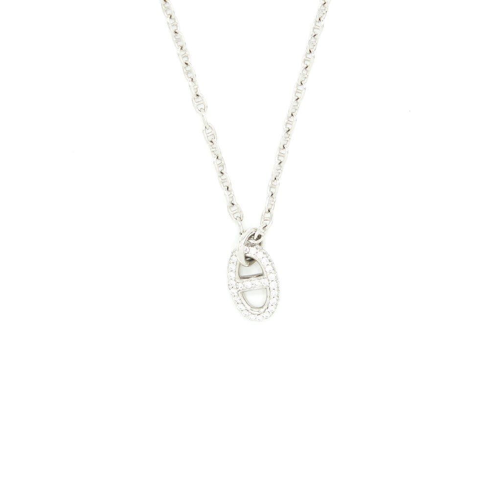 HERMES NEW FARANDOLE PENDANT WHITE GOLD WITH DIAMONDS