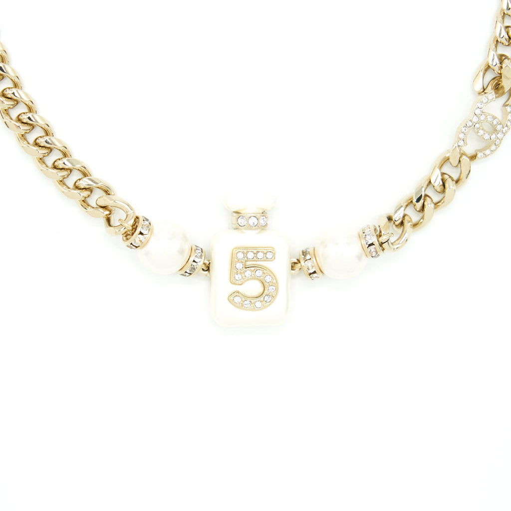 CHANEL 22S PERFUME BOTTLE NECKLACE/CHOKER LGHW