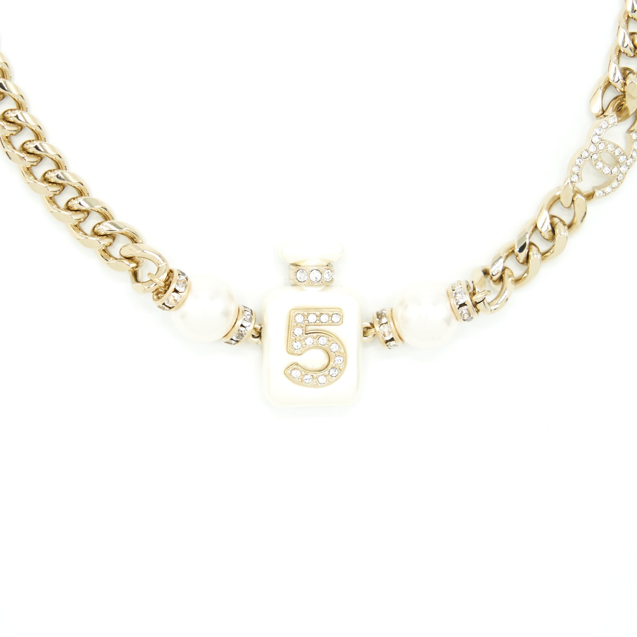 CHANEL 22S PERFUME BOTTLE NECKLACE/CHOKER LGHW