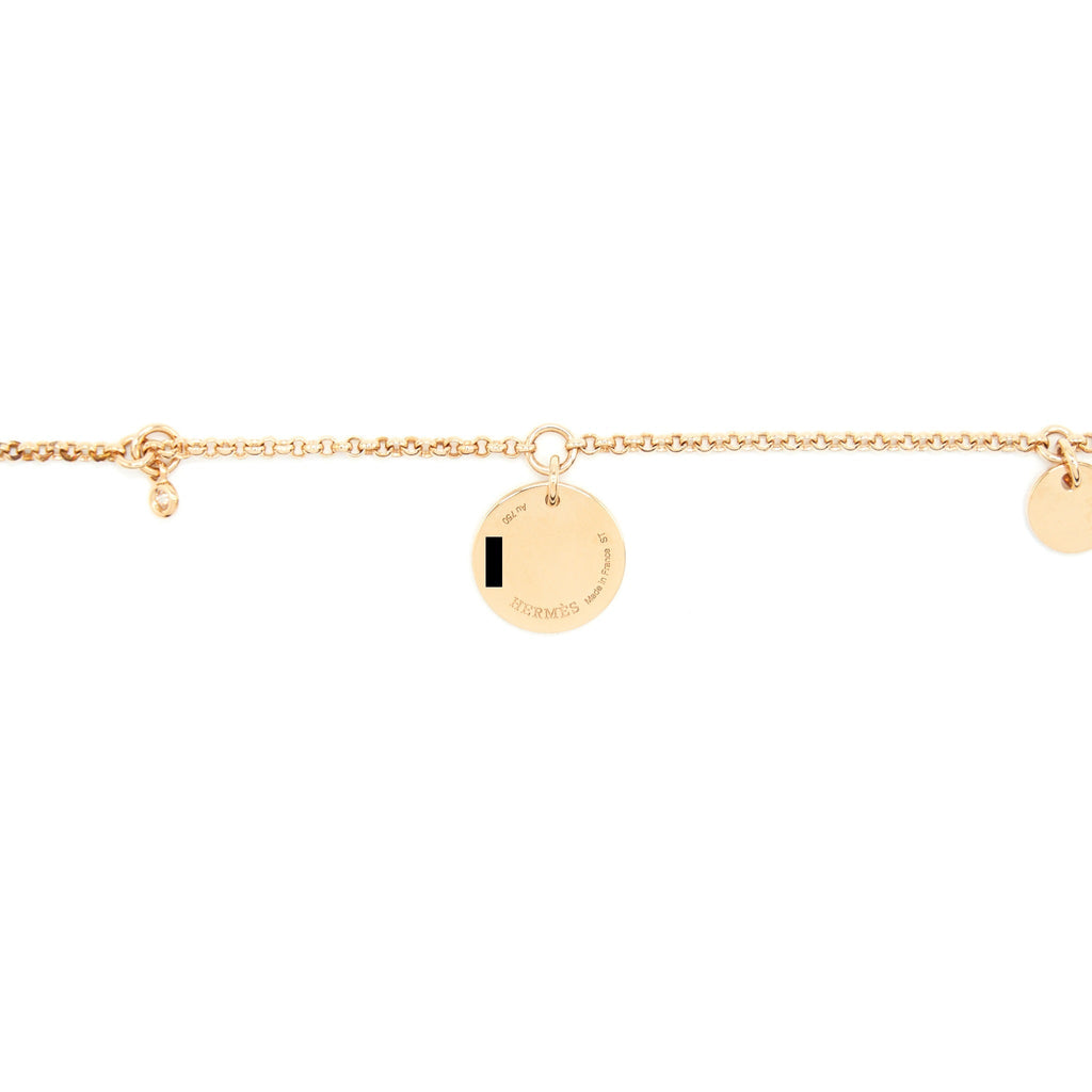 HERMES EX-LIBRIS BRACELET ROSE GOLD WITH A DIMOND