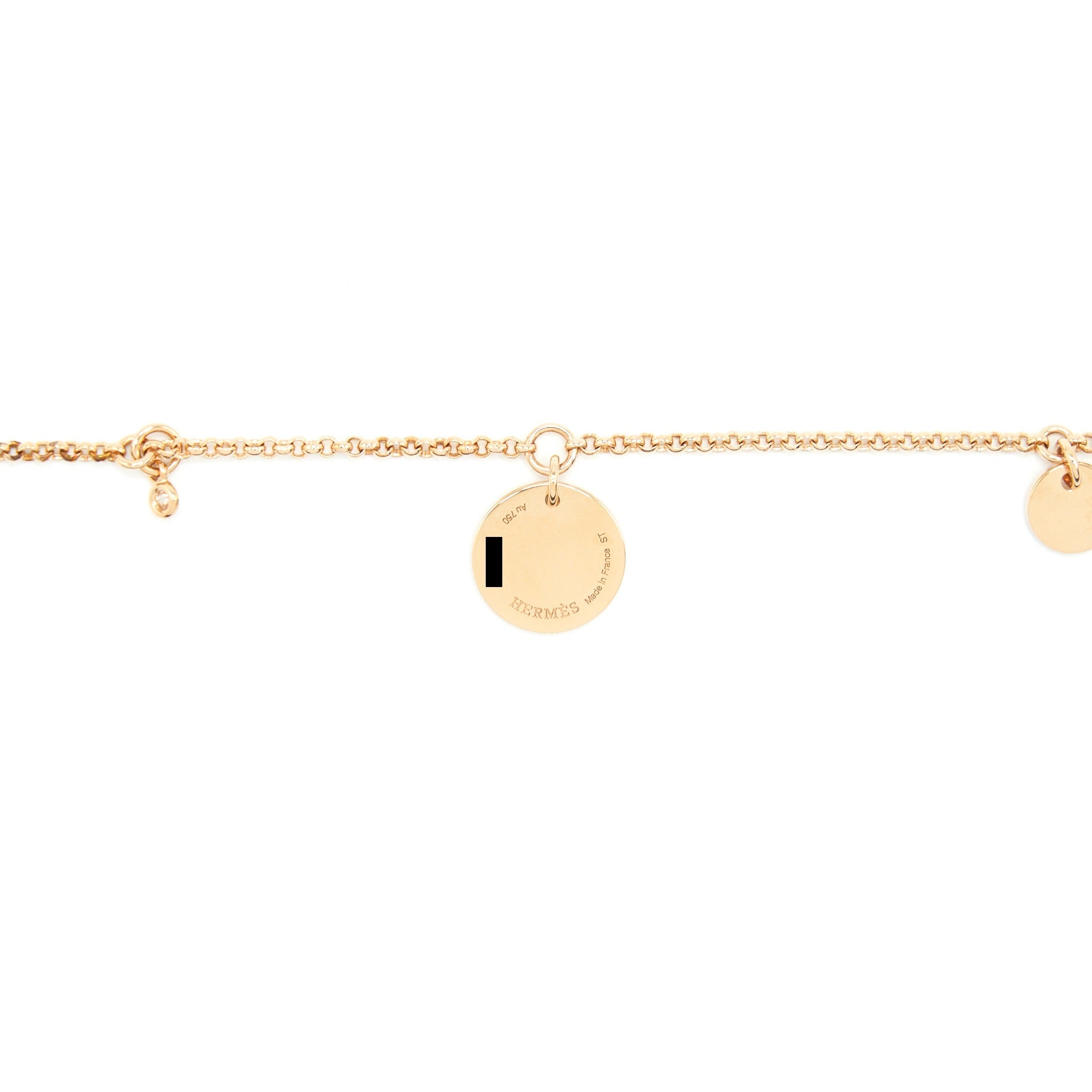 HERMES EX-LIBRIS BRACELET ROSE GOLD WITH A DIMOND
