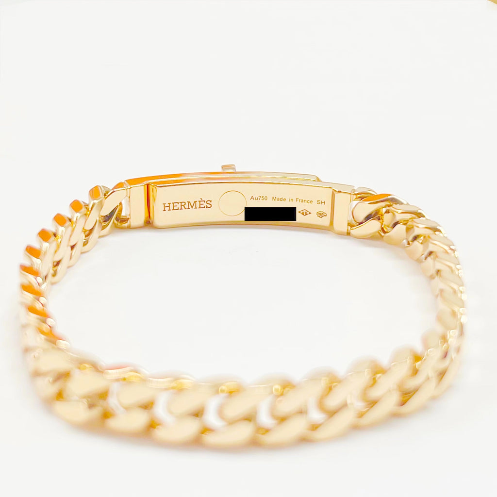 HERMES KELLY GOURMETTE BRACELET ROSE GOLD WITH DIAMONDS