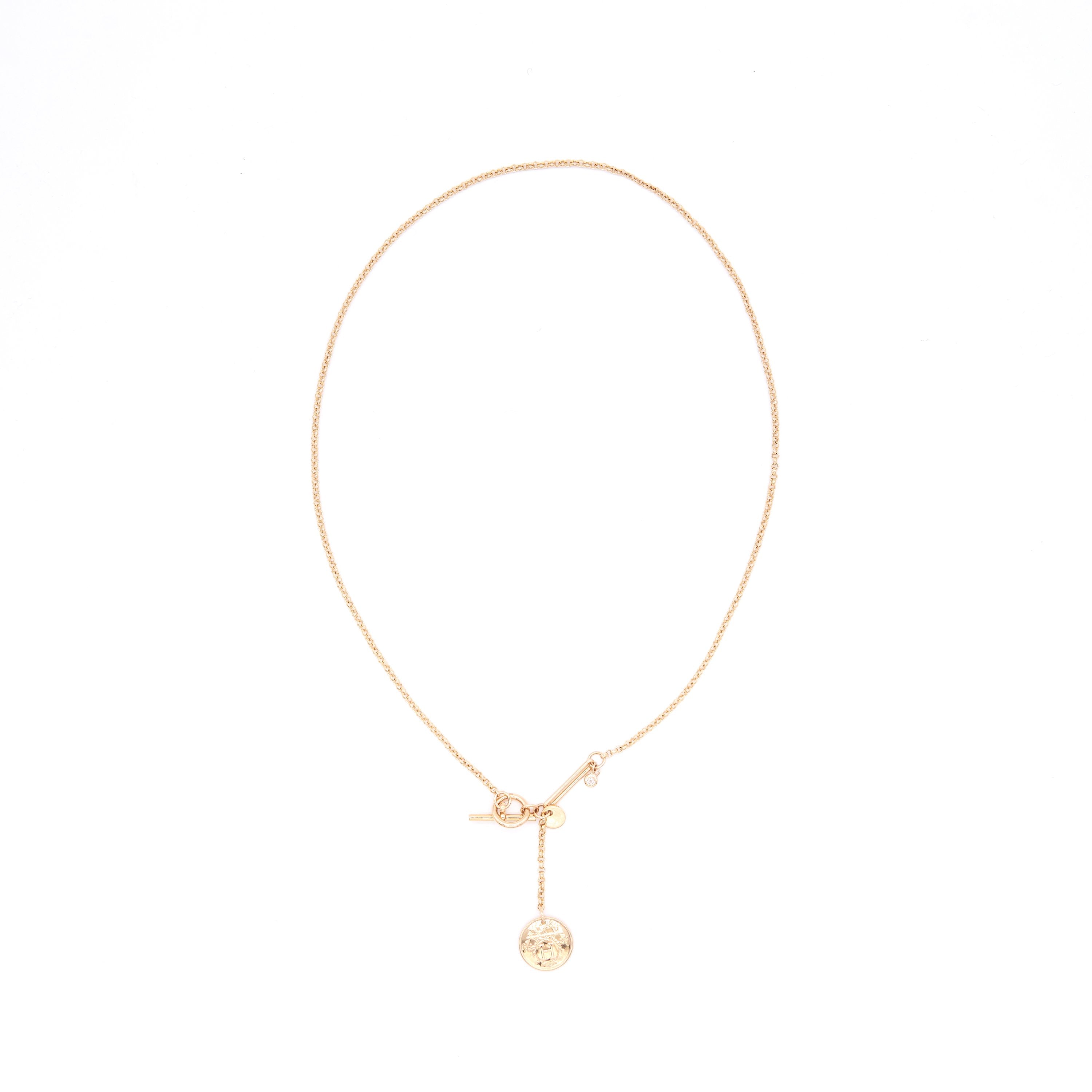 HERMES EX-LIBRIS PENDANT ROSE GOLD