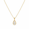 EZLIER PEAR SOLITAIRE PENDANT NECKLACE — GOLD