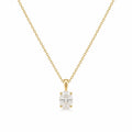 EZLIER OVAL SOLITAIRE PENDANT NECKLACE — GOLD
