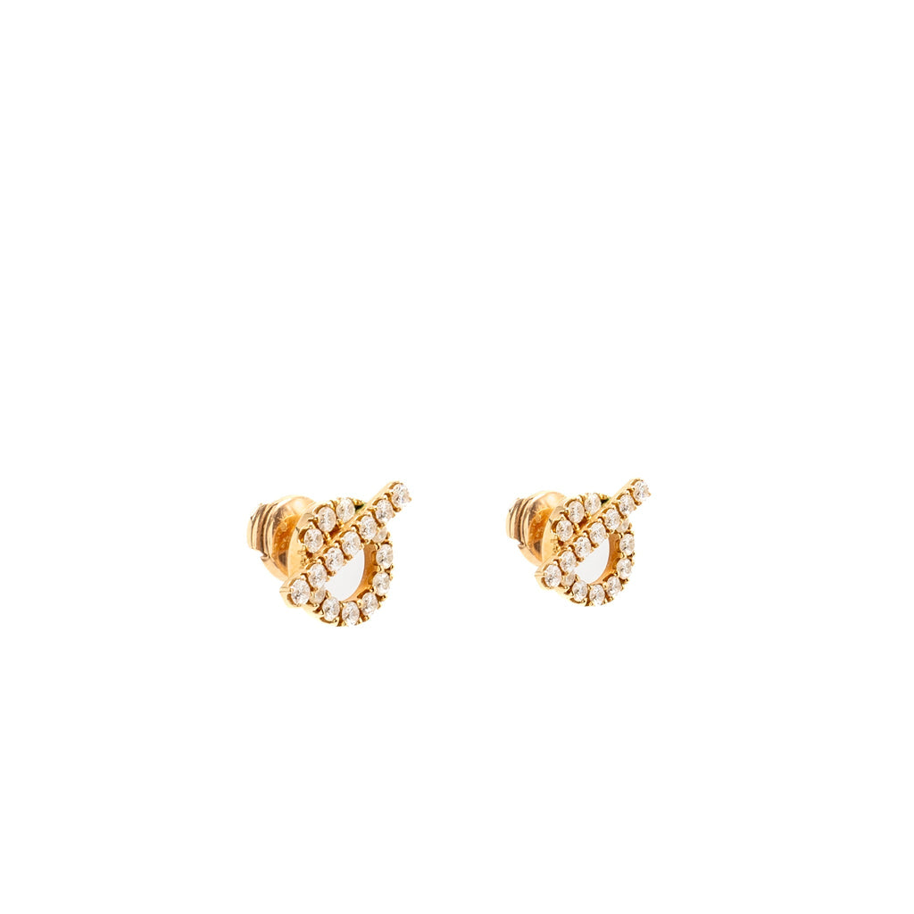 HERMES FINESSE EARRINGS ROSE GOLD DIAMONDS