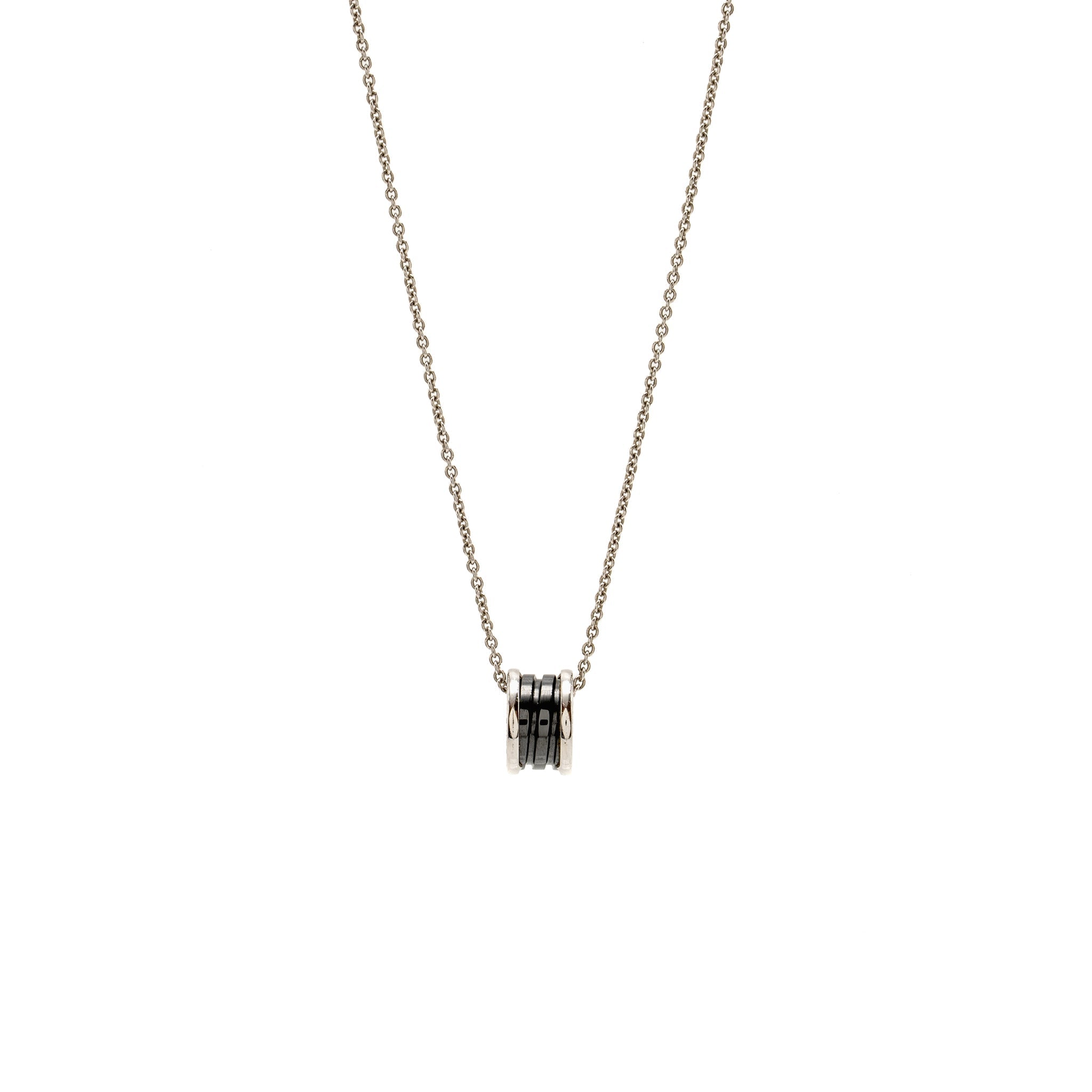 BVLGARI SAVE THE CHILDREN B ZERO NECKLACES BLACK CERAMIC/SILVER