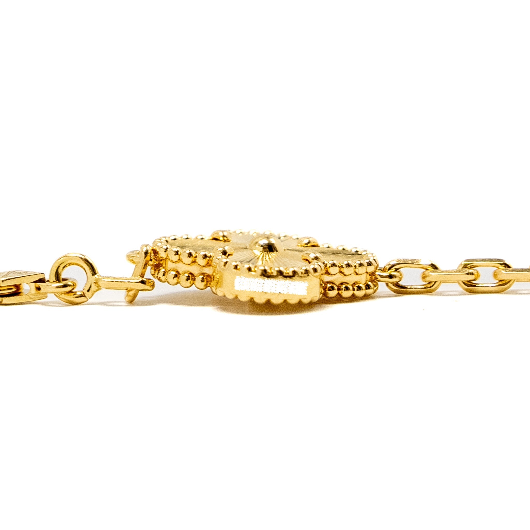 VAN CLEEF AND ARPELS VINTAGE ALHAMBRA BRACELET, 5 MOTIF 18K YELLOW GOLD
