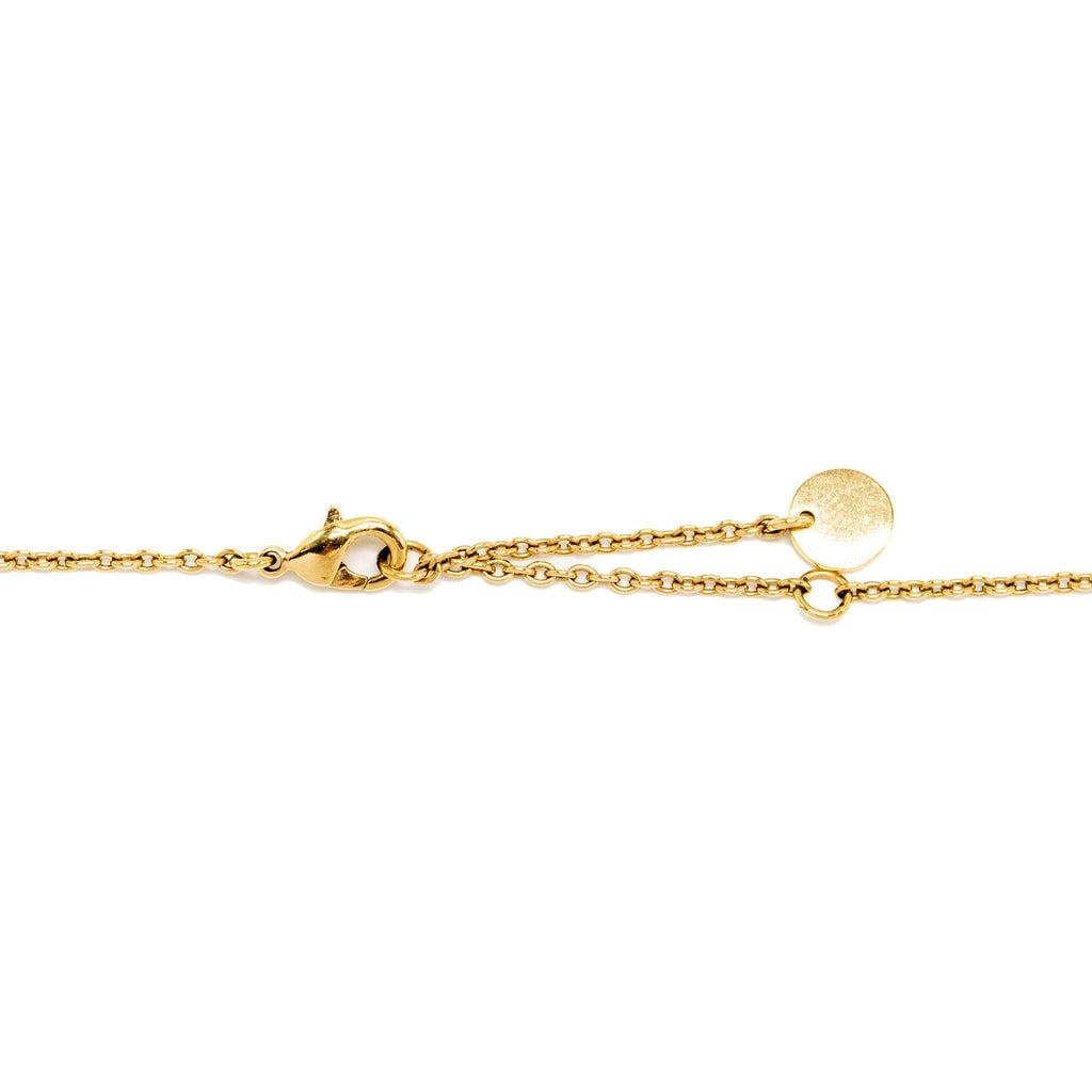DIOR CD STAR AND PEARL DROP NECKLACE CRYSTAL GOLD TONE