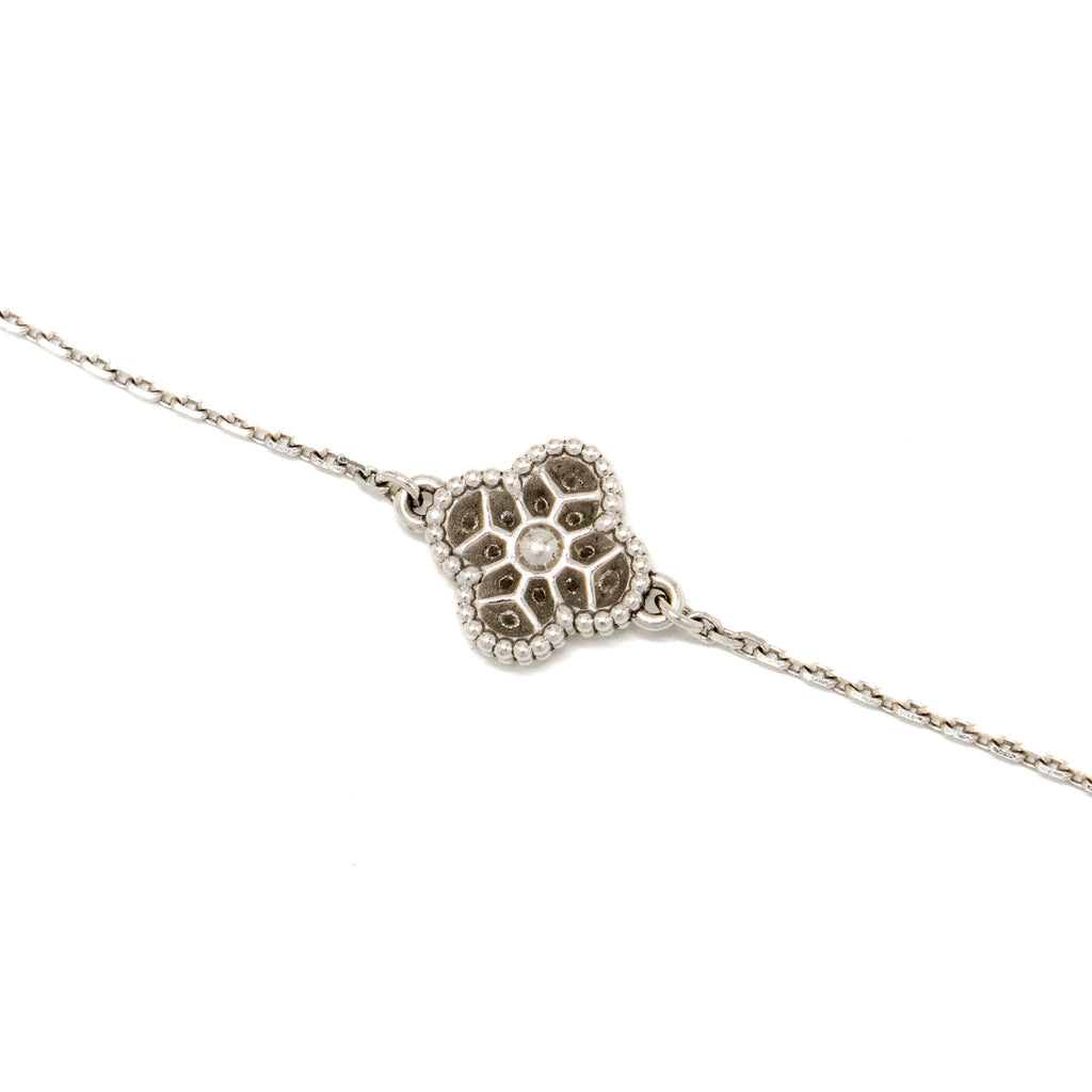 VAN CLEEF & ARPELS SWEET ALHAMBRA BRACELET 1 MOTIF WHITE GOLD, DIAMONDS