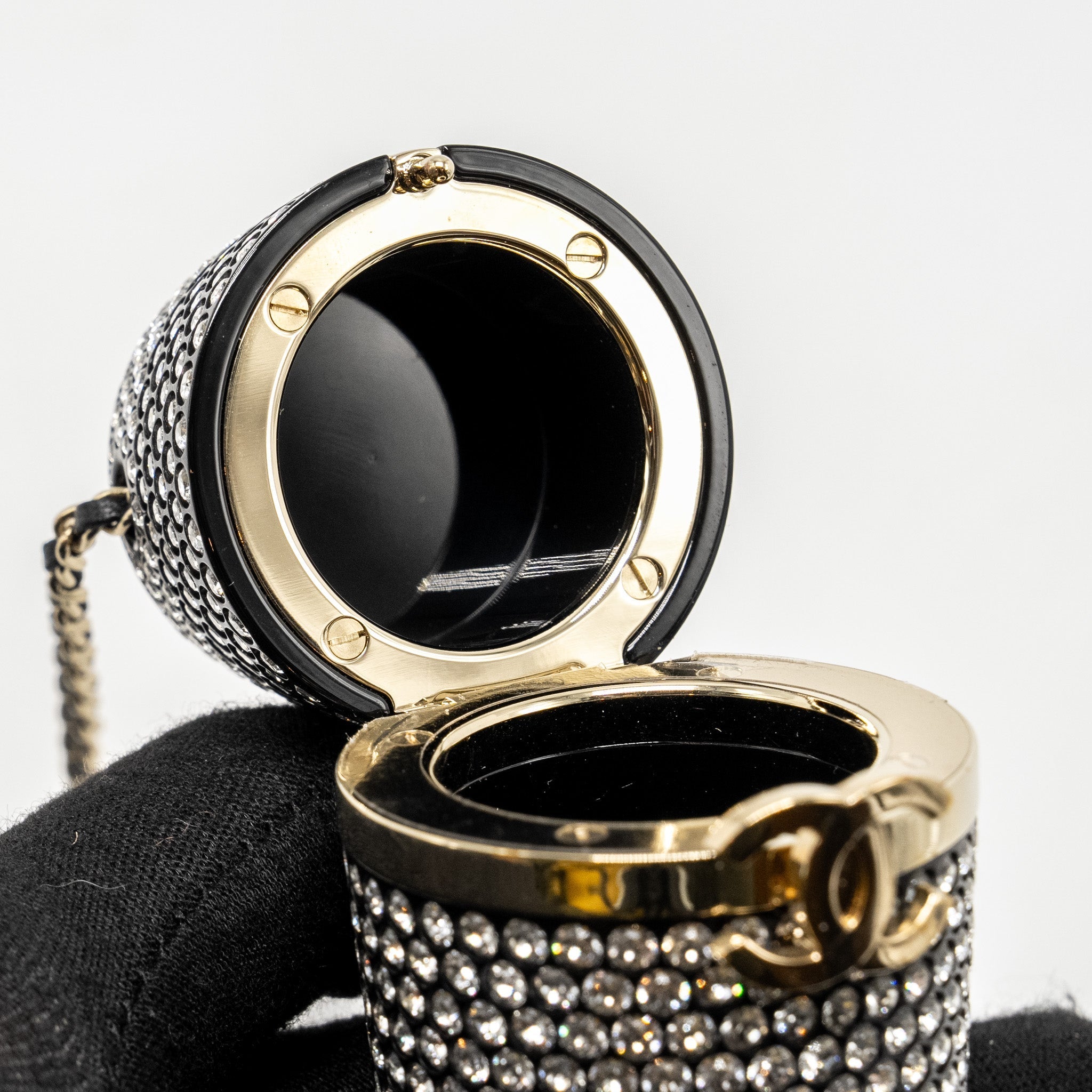 CHANEL LIPSTICK CASE WITH CHAIN CRYSTAL LGHW