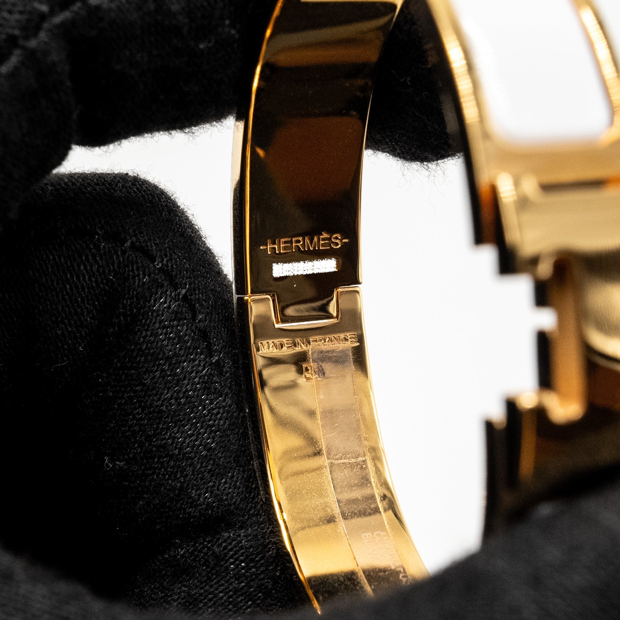 HERMES CLIC H BRACELET BLANC GHW