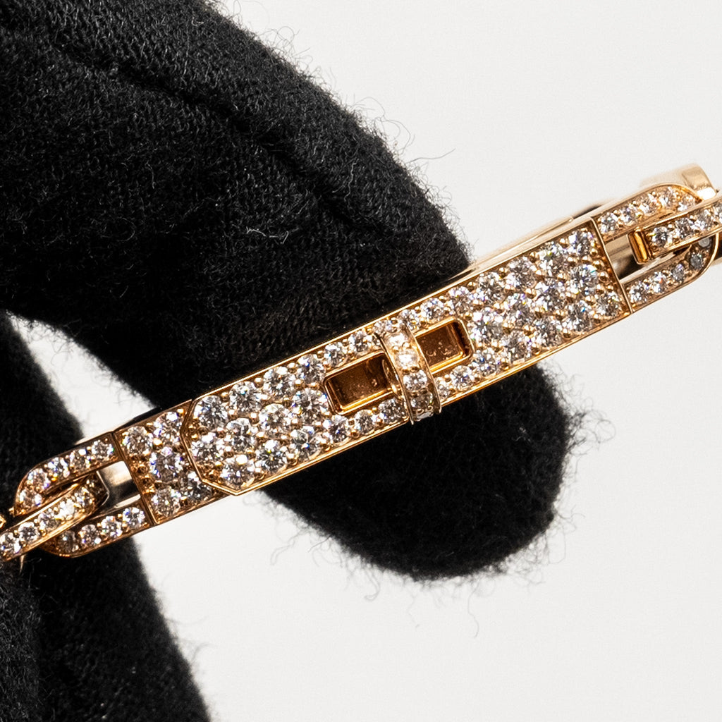 HERMES KELLY CHAINE BRACELET ROSE GOLD/ DIAMONDS