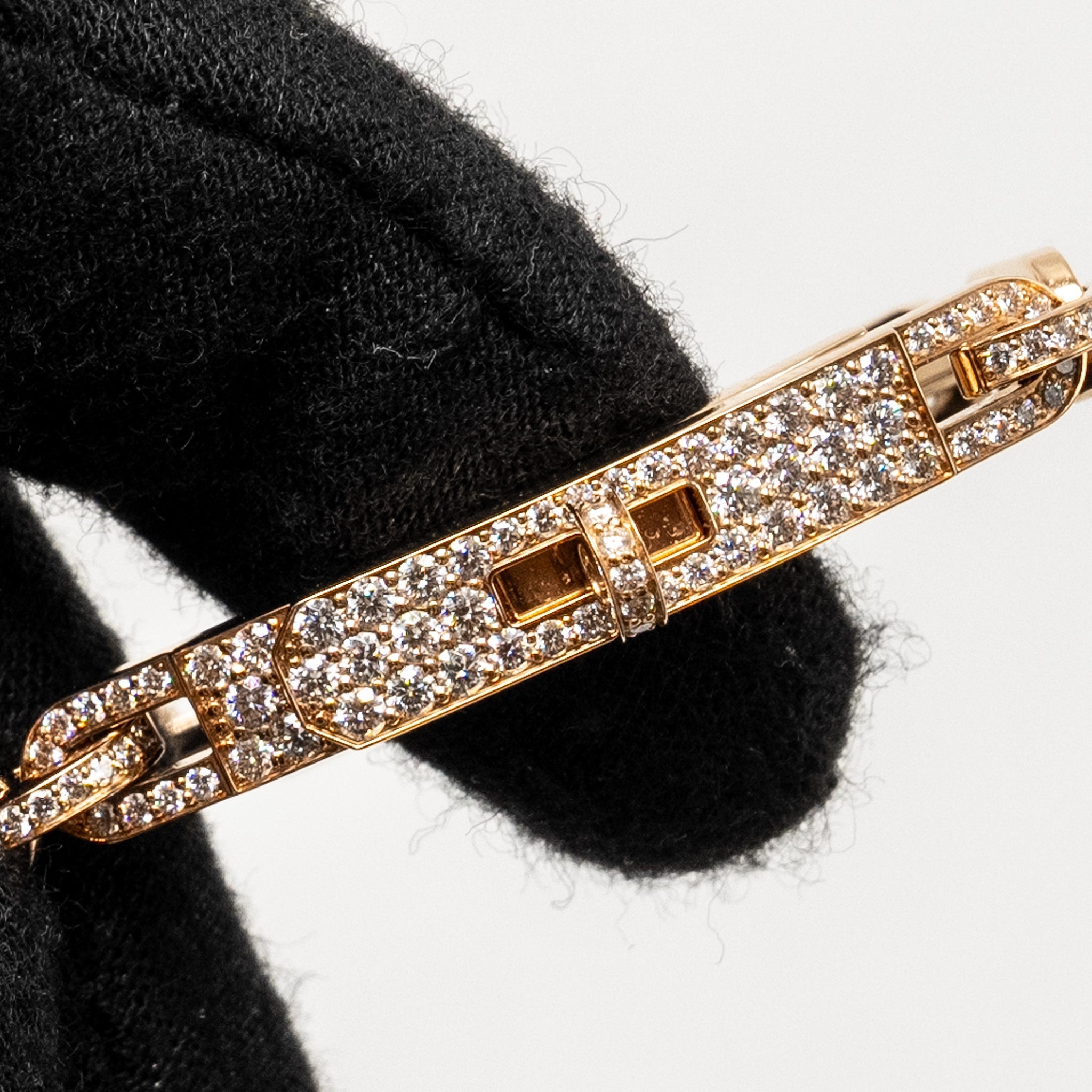 HERMES KELLY CHAINE BRACELET ROSE GOLD/ DIAMONDS