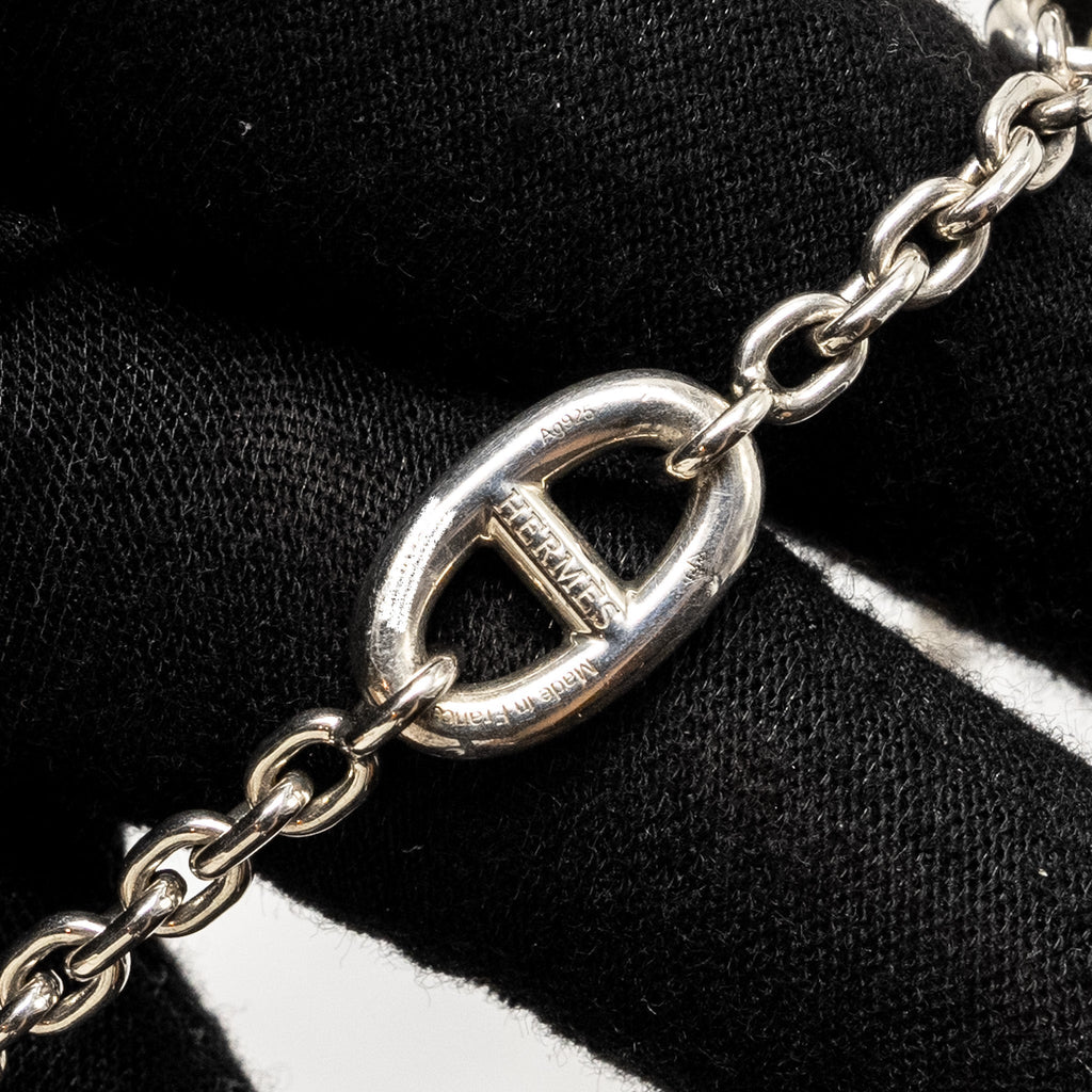 HERMES 160CM FARANDOLE LONG NECKLACE SILVER TONE