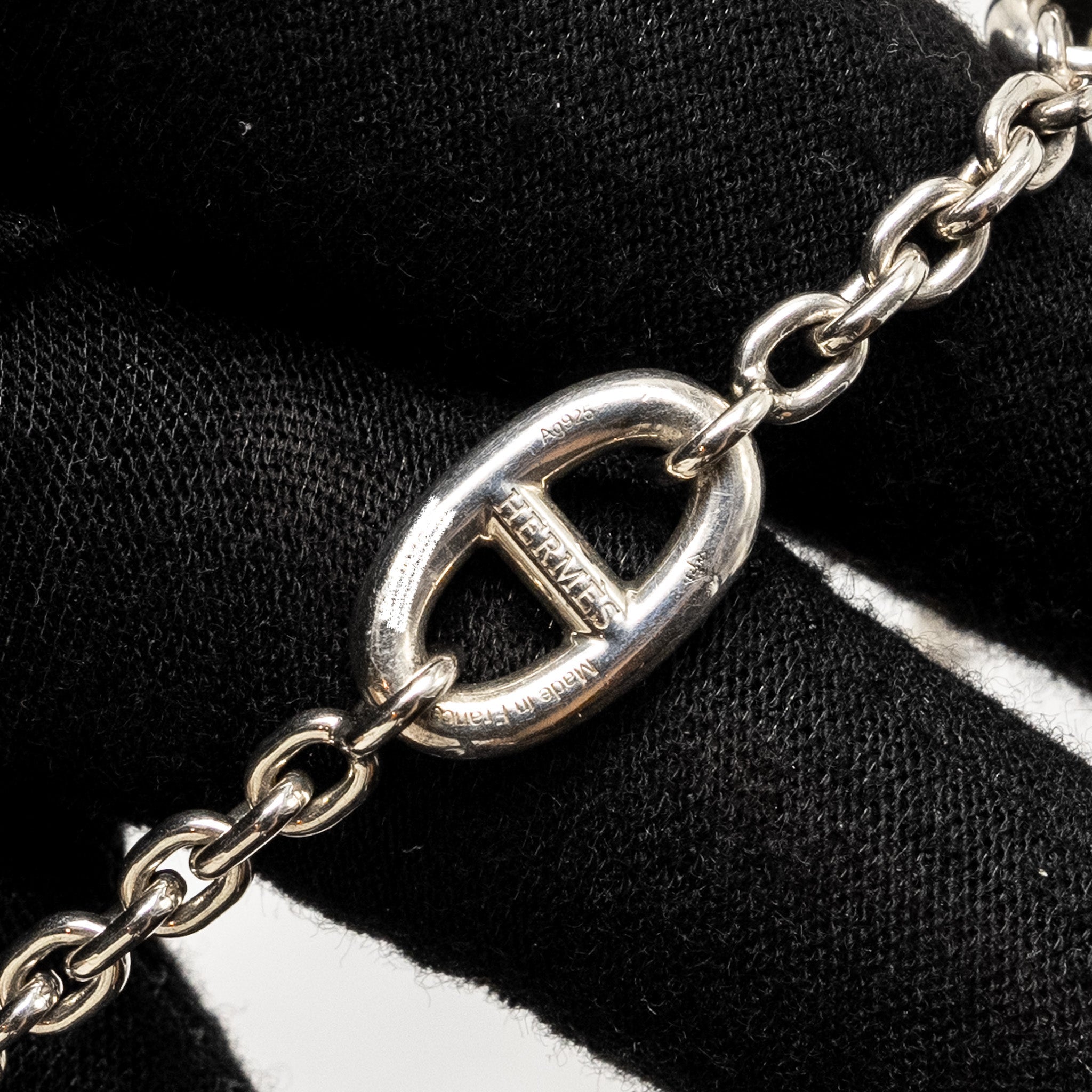 HERMES 160CM FARANDOLE LONG NECKLACE SILVER TONE